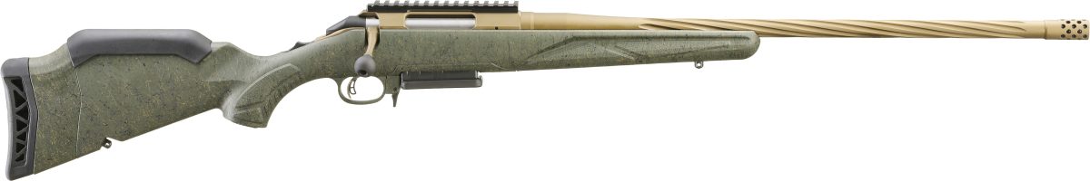 Ruger American Gen II Predator .308 Win rifle with 22-inch barrel and green splatter stock