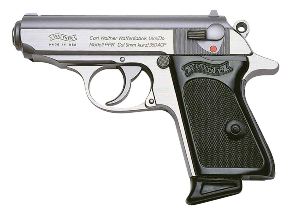 Walther 4796004 PPK/S .380ACP 3.3" 7+1 Stainless Steel/Black Polymer Grips