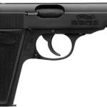 Walther PP .32 ACP black handgun with 3.9-inch threaded barrel and fixed iron sights