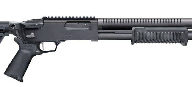 MOSSBERG 590R 12/18.5 6+1 BLK BREACHER