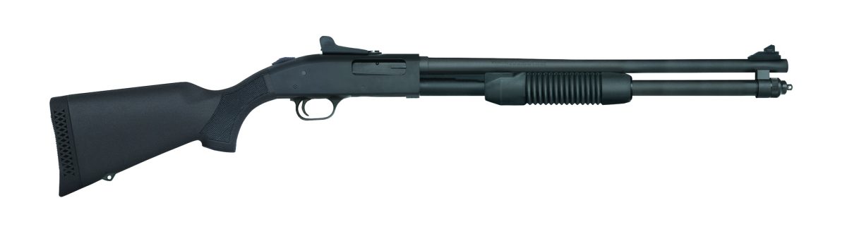 Mossberg 590 Persuader Bantam 20 gauge shotgun with 20-inch barrel and ghost ring sights