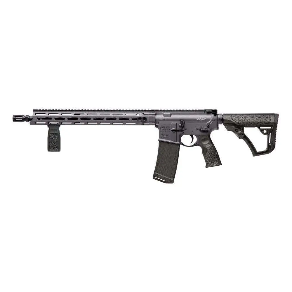 Daniel Defense DDM4 V7 rifle with 16-inch barrel and Cobalt Cerakote finish