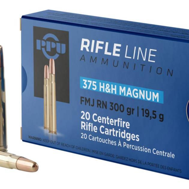 Prvi PPU 375 H&H Mag Ammunition PP375F 300 Grain Full Metal Jacket 10 Rounds