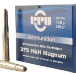 Prvi PPU 375 Holland & Holland Magnum Ammunition PP375S 300 Grain Soft Point Round Nose 10 Rounds