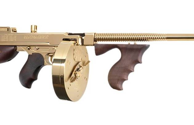 Auto-Ordnance Thompson 1927A-1 Deluxe .45 ACP gold rifle with 16.5-inch barrel