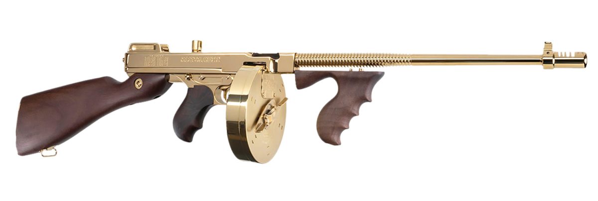 Auto-Ordnance Thompson 1927A-1 Deluxe .45 ACP gold rifle with 16.5-inch barrel
