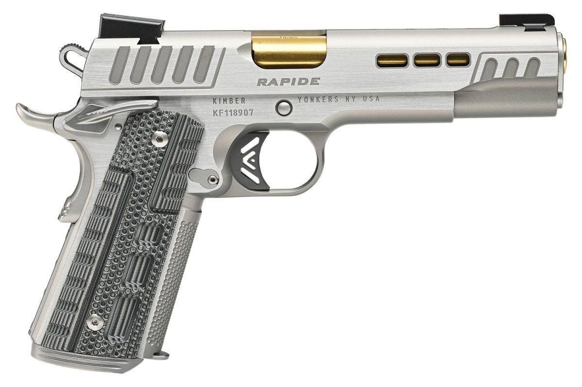 Kimber 1911 Rapide Dawn .45 ACP pistol with 5-inch barrel and G10 grips