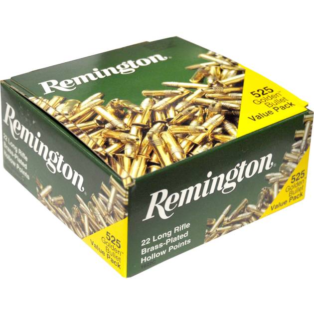Remington Golden Bullet Rimfire Ammo 22 LR 36 gr. Plated HP 525 rd.