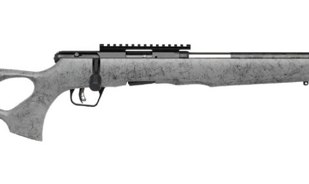 SAVAGE ARMS B17 17HMR BL/GRY 18" CARBON TB