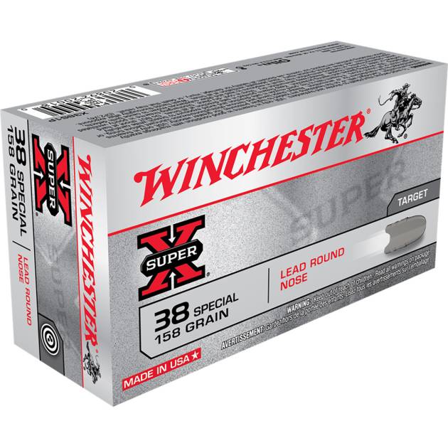 Winchester Super-X Pistol Ammo 38 Spcl. 158 gr. LRN 50 rd.