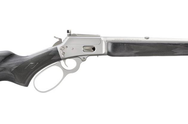 Marlin 1894 Trapper lever-action rifle with 16.1-inch threaded barrel and black laminate stock