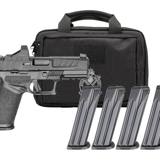 Springfield Armory Echelon 4.0 FC 9mm black pistol with 4-inch barrel and mounted green dot optic