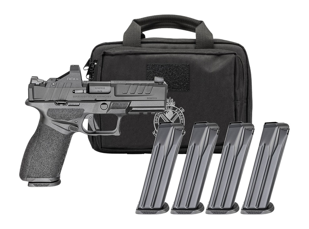 Springfield Armory Echelon 4.0 FC 9mm black pistol with 4-inch barrel and mounted green dot optic