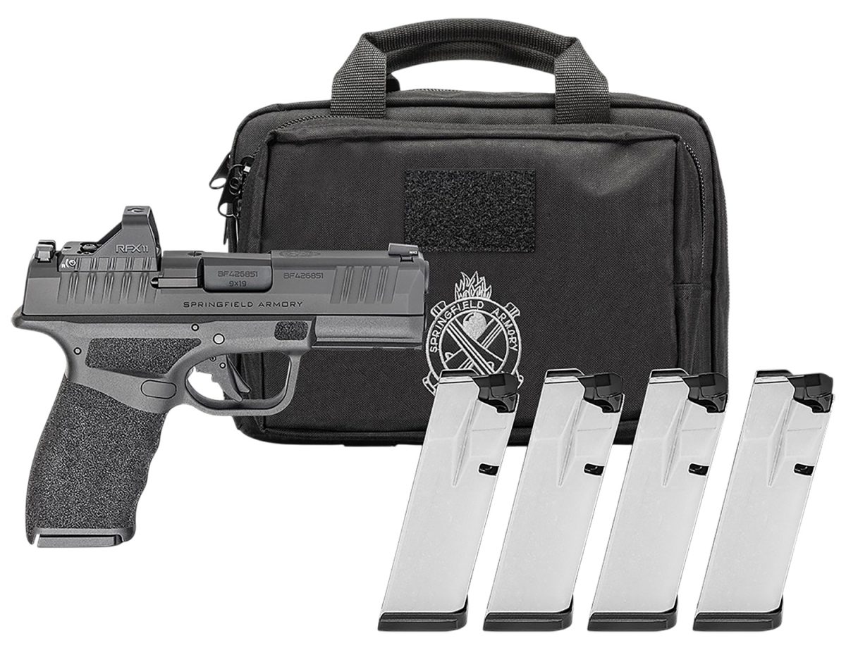 Springfield Armory Hellcat Pro OSP 9mm black pistol with Viridian RFX11 green dot