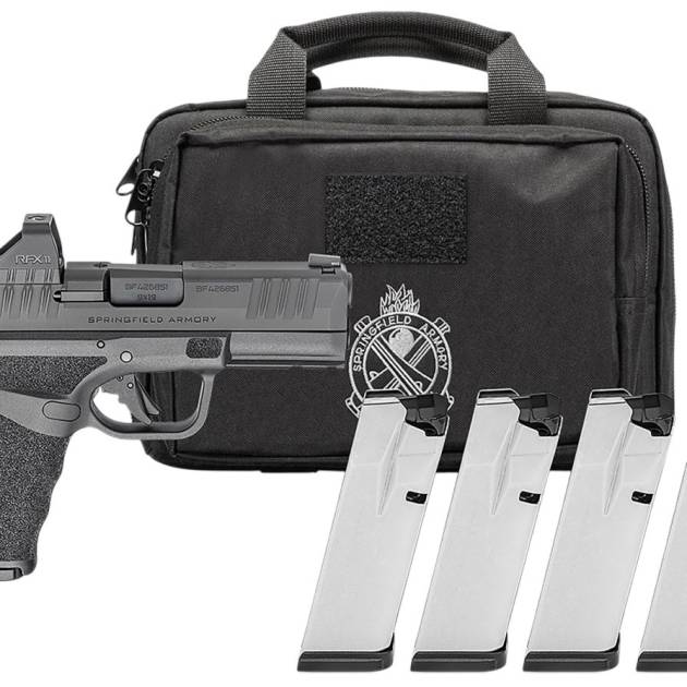 Springfield Armory Hellcat Pro OSP 9mm black pistol with Viridian RFX11 green dot