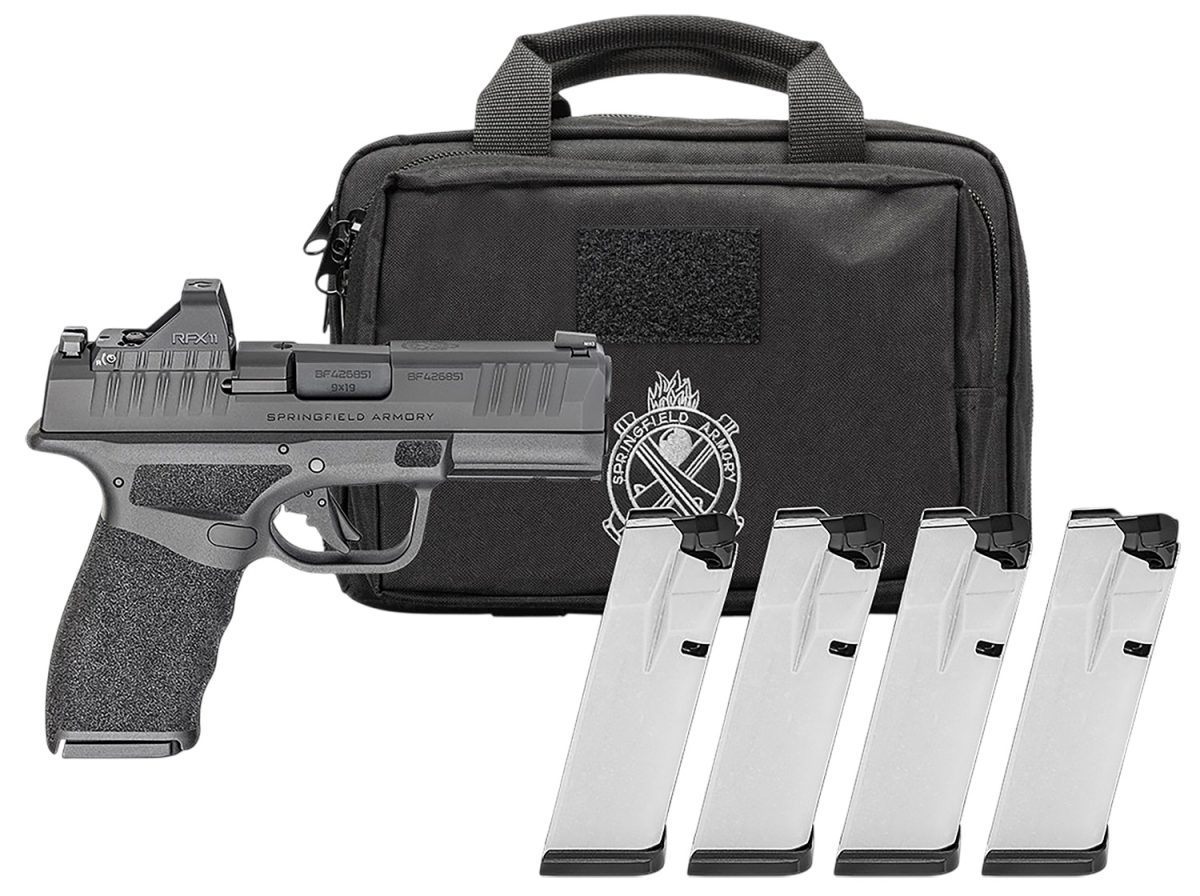 Springfield Armory Hellcat Pro OSP 9mm black pistol with Viridian RFX11 green dot