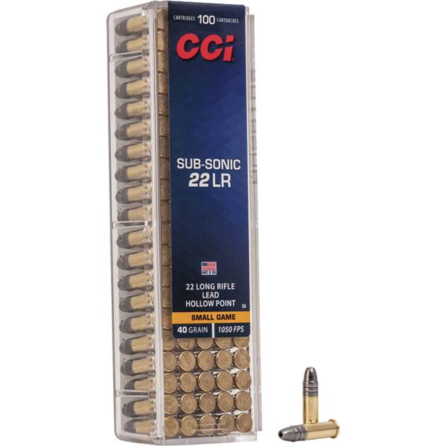 CCI Subsonic Rimfire Ammo 22 LR 40 gr. Lead Hollow Point 100 rd.
