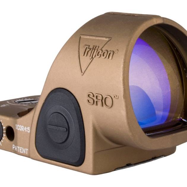 Trijicon SRO 2.5 MOA adjustable LED green dot sight in coyote brown