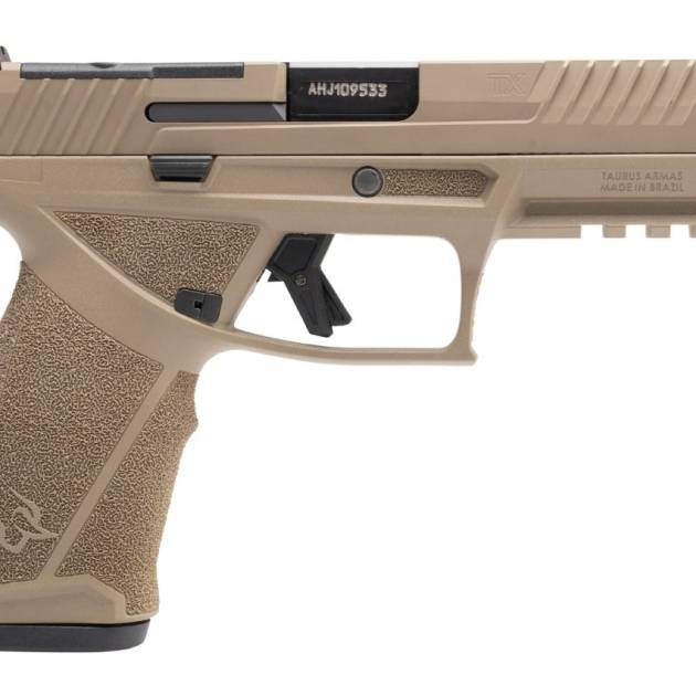Taurus TX9 full-size 9mm pistol with 4.5-inch barrel and Flat Dark Earth finish