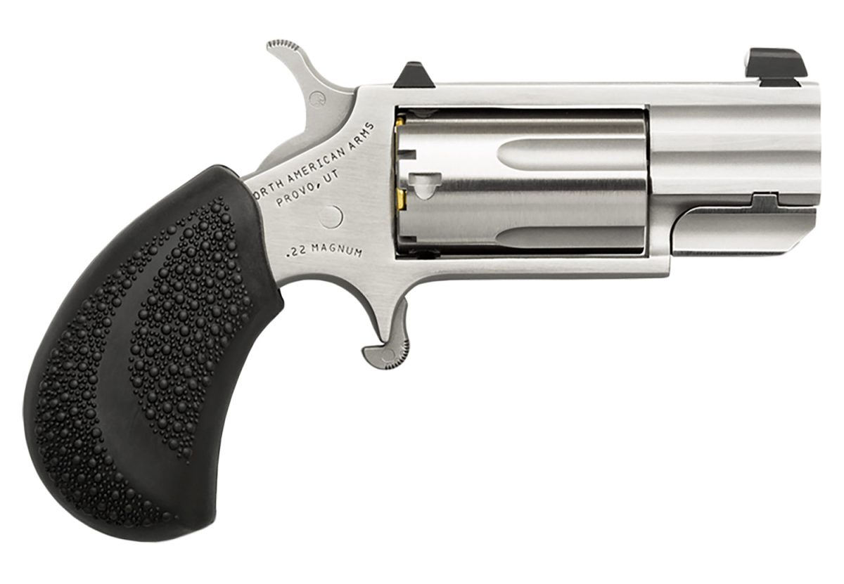 NORTH AMERICAN ARMS PUG 22MAG REV 1" SS WHITE DOT