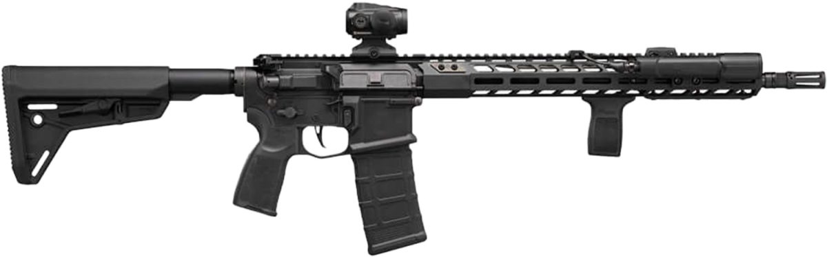 Sig Sauer M400 Sentry rifle with 16-inch barrel, Romeo5 Gen II optic, and black finish