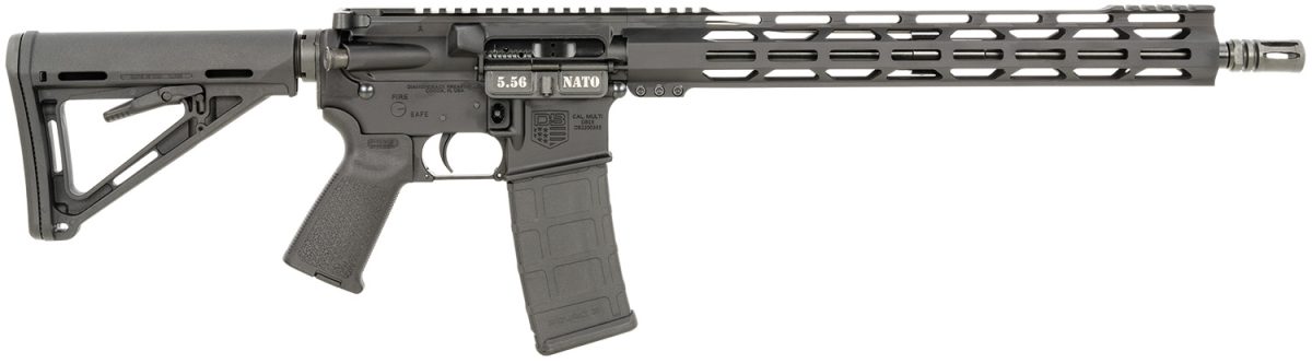 Diamondback DB15 black AR rifle with 16-inch barrel and 15-inch M-LOK handguard
