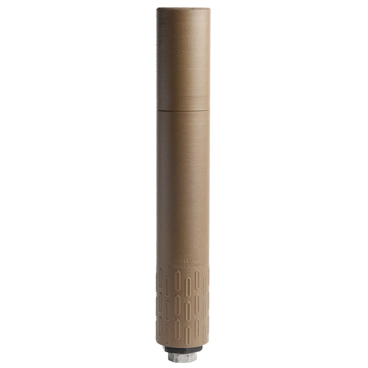 HUXWRX Flow 45 M .45 ACP titanium suppressor in FDE Cerakote