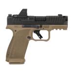 Canik METE MC9 Prime 9mm Black and Flat Dark Earth pistol with MeCanik MO1 optic