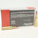 Aguila 6.5mm Creedmoor Ammunition 129 Grain Interlock Soft Point Boat Tail 81489AG 20 Rounds