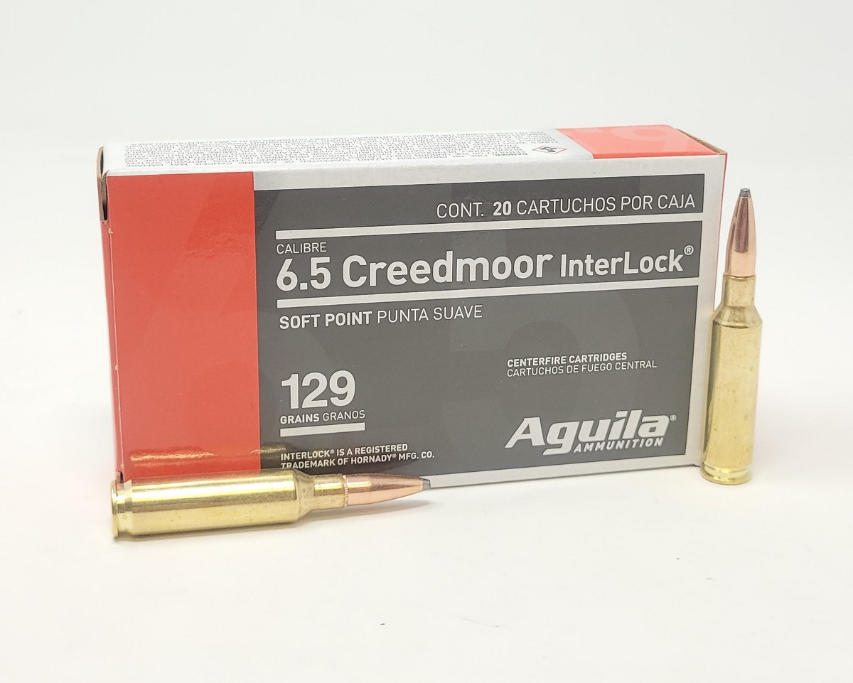 Aguila 6.5mm Creedmoor Ammunition 129 Grain Interlock Soft Point Boat Tail 81489AG 20 Rounds