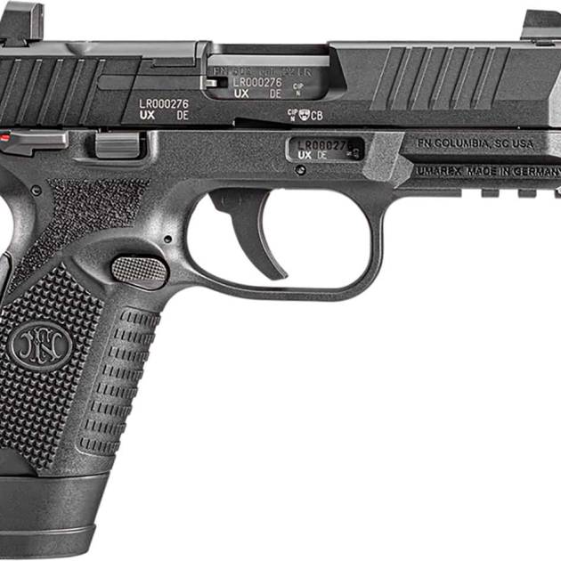 FN 502 Tactical .22 LR black pistol with 4.6-inch threaded barrel