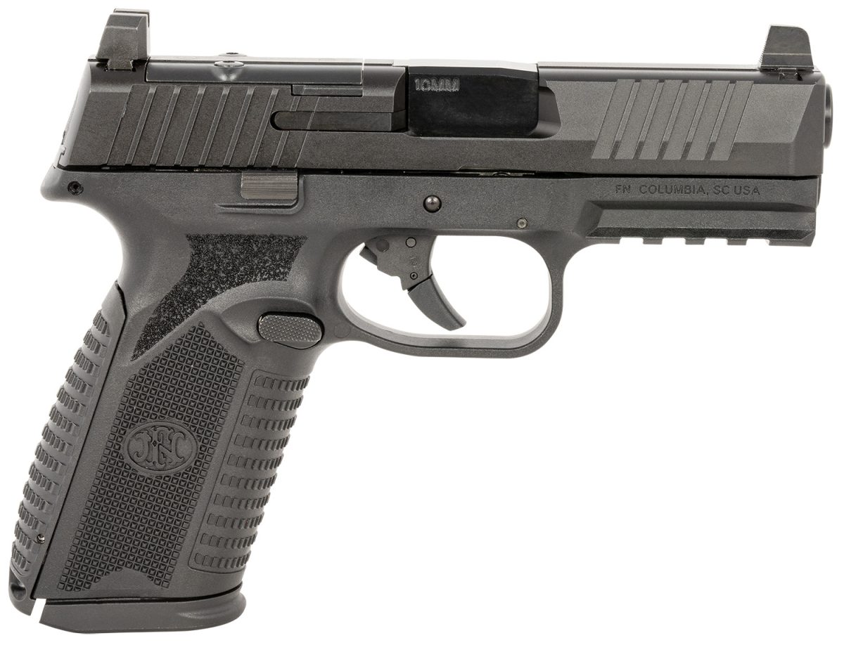 FN 510 MRD 10mm black semi-auto pistol with optic-cut slide