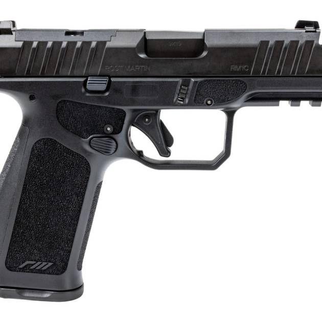 Rost Martin compact 9mm handgun with 4-inch compensated barrel and black finish