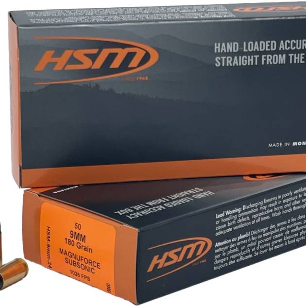 HSM 9MM 180GR SUB LFN 50RD