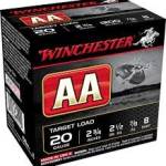 Winchester 20 GA AA 2 3/4" 7/8 oz #8 shot AA208 250 rounds