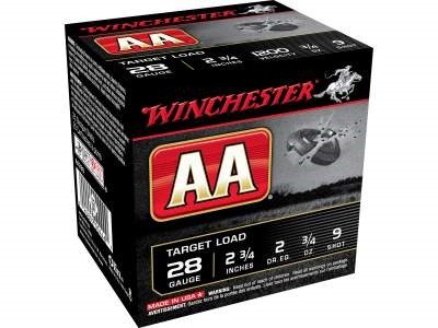 Winchester 28 Gauge Ammunition AA Target AA289 2-3/4" 3/4oz #9 Shot 250 rounds
