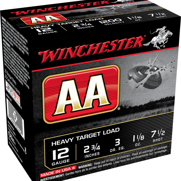 Winchester 12 Gauge Ammunition AAM127 Heavy Target Load 2-3/4" #7.5 Shot 1-1/8oz 1200fps CASE 250 rounds