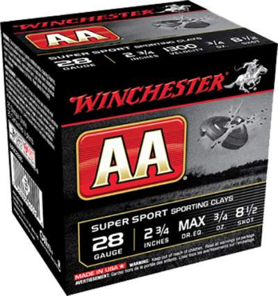 Winchester 28 Gauge Ammunition AA Super Sport AASC2885 2-3/4" 8.5 Shot 3/4oz 1300fps 250 Rounds