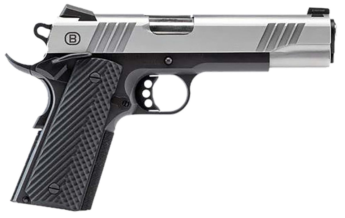 Bersa B19117050SBBK B1911 .45 ACP 5" 8+1 Stainless/Black/VZ Grips