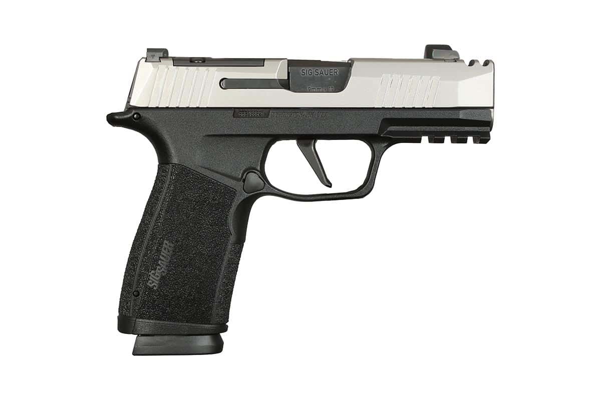 Sig Sauer P365 XMacro Comp 9mm two-tone pistol with 3.1-inch barrel
