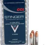 CCI 22 LR Stinger Hyper Velocity CCI0050 32gr CPHP 50 rounds