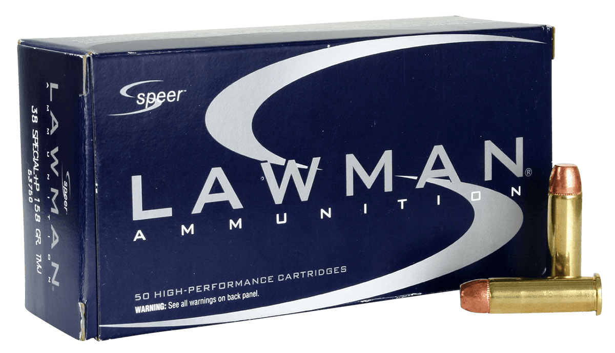 CCI 38 Special +P Ammunition Speer Lawman 53750 158 Grain Total Metal Jacket 50 Rounds
