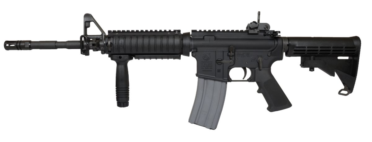 Colt SOCOM Carbine rifle with black finish and collapsible stock