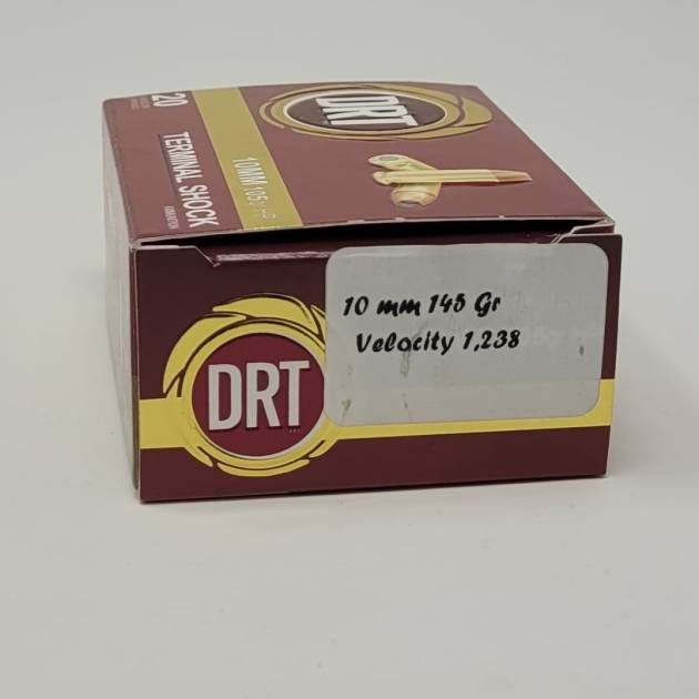 DRT Terminal Shock 10mm Ammunition DRT10MM145 145 Grain Lead Free Hollow Point 20 Rounds