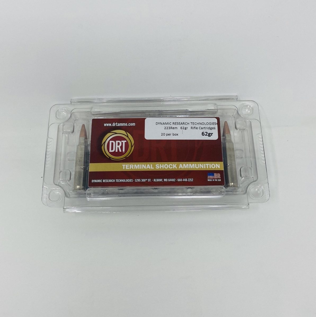 DRT 223 Rem DRT22362 62 Grain Terminal Shock Hollow Point 20 Rounds