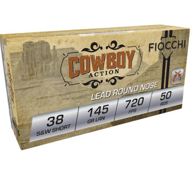 Fiocchi 38 S&W Short Ammunition Cowboy Action FI38SWSHL 145 Grain Lead Round Nose 50 rounds
