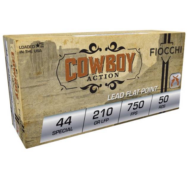 Fiocchi 44 Special Cowboy Action Ammunition FI44SCA 210 Grain Lead Round Nose Flat Point 50 rounds