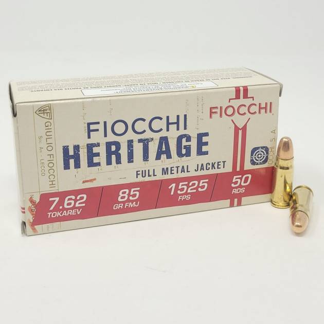 Fiocchi 7.62x25mm Tokarev Ammunition FI762TOK 85 Grain Full Metal Jacket 50 rounds