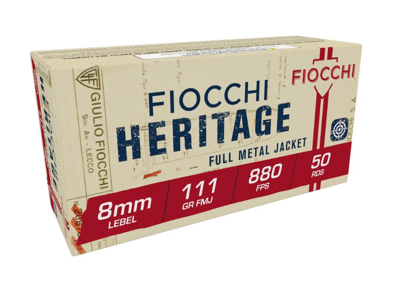 Fiocchi 8mm Lebel Revolver Ammunition FI8L 111 Grain Full Metal Jacket 50 rounds
