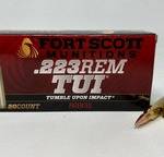 Fort Scott Munitions .223 REM Ammunition FSM223055SCV 55 Grain Solid Copper Spun 20 Rounds